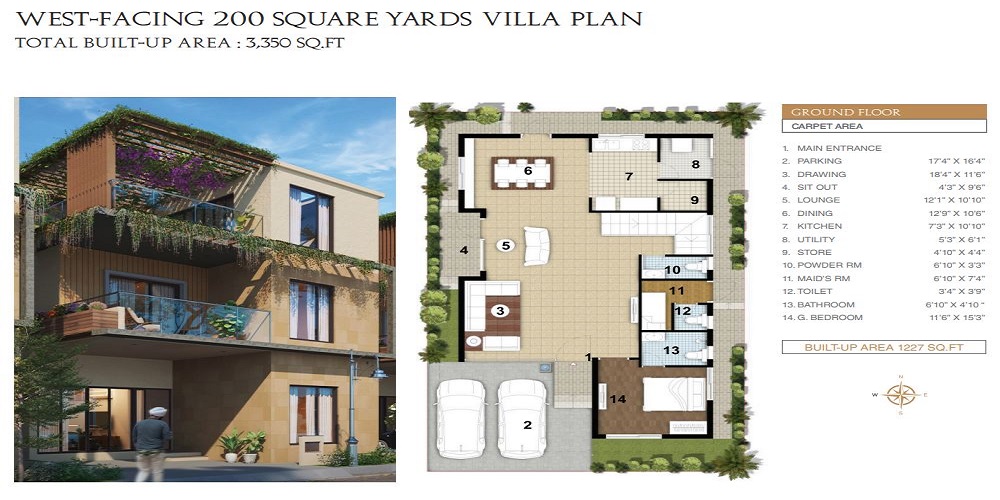 Asian RSR Villas Hyderabad villa floor plan-3