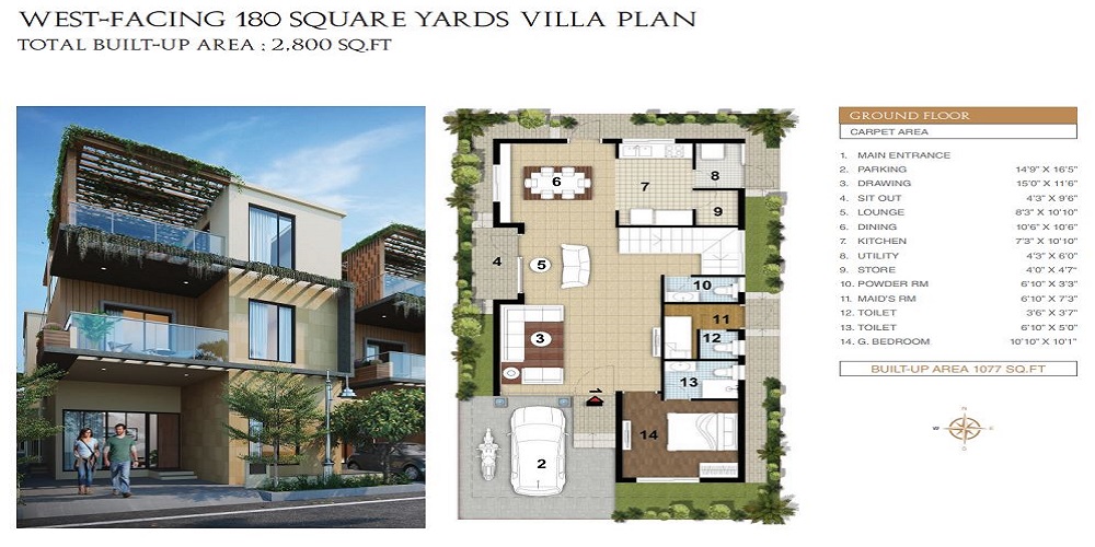 Asian RSR Villas Hyderabad villa floor plan-5